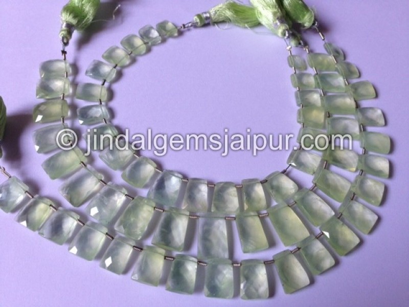 Prehnite Faceted Tie Shape Beads